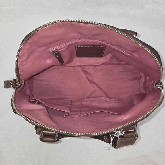 Coach 2009 Dome Top Brown Pebbled Leather Hampton Satchel Handbag 13963 - Picture 9 of 12